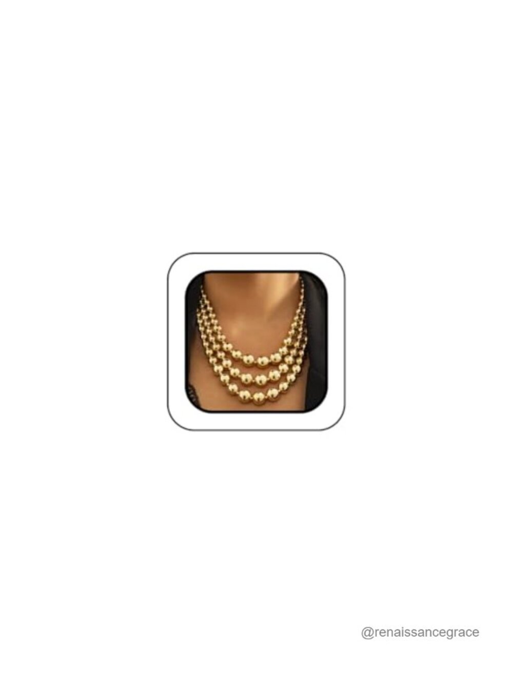 Chunky Layered Beaded Ball Necklace - Statement Gold Choker Set